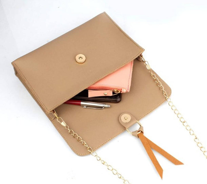 Women's PU Leather Handbag Combo (4-Teddy-Cream)
