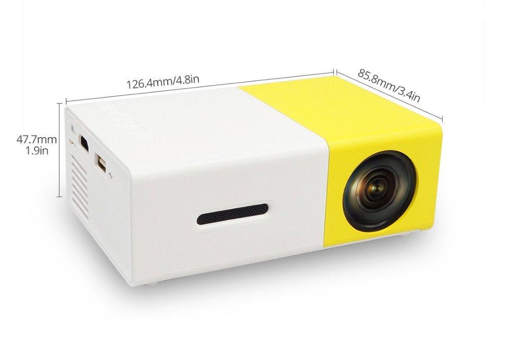 SEC YG-300 Mini Portable (600 Lumens Video 1080P)High Resolution LED Projector