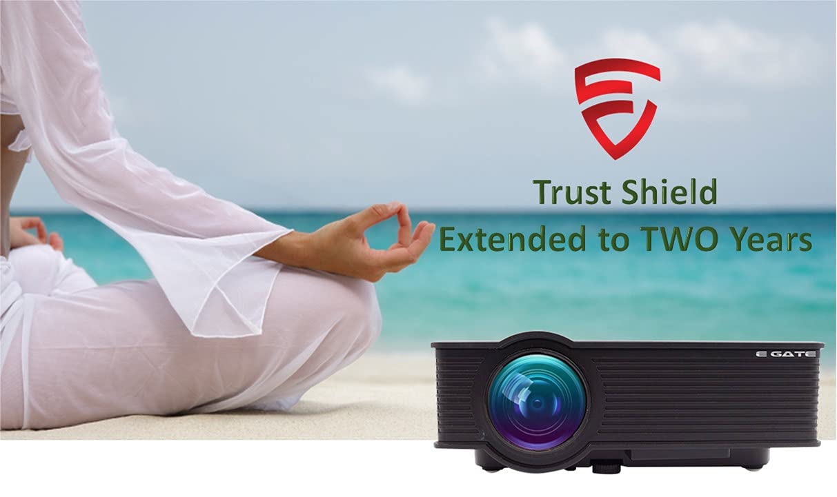EGate i9 Pro ( 2 Year Warranty) I Full HD 1080p Modulated at 720p Base | 2100L (180 ANSI) with 120 " ( 3.04 m Display) I LED Projector | VGA, AV, HDMI, USB, SD |(EGi9 /Classic) (Black)