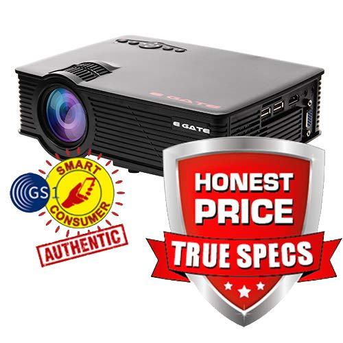 EGate i9 Pro ( 2 Year Warranty) I Full HD 1080p Modulated at 720p Base | 2100L (180 ANSI) with 120 " ( 3.04 m Display) I LED Projector | VGA, AV, HDMI, USB, SD |(EGi9 /Classic) (Black)