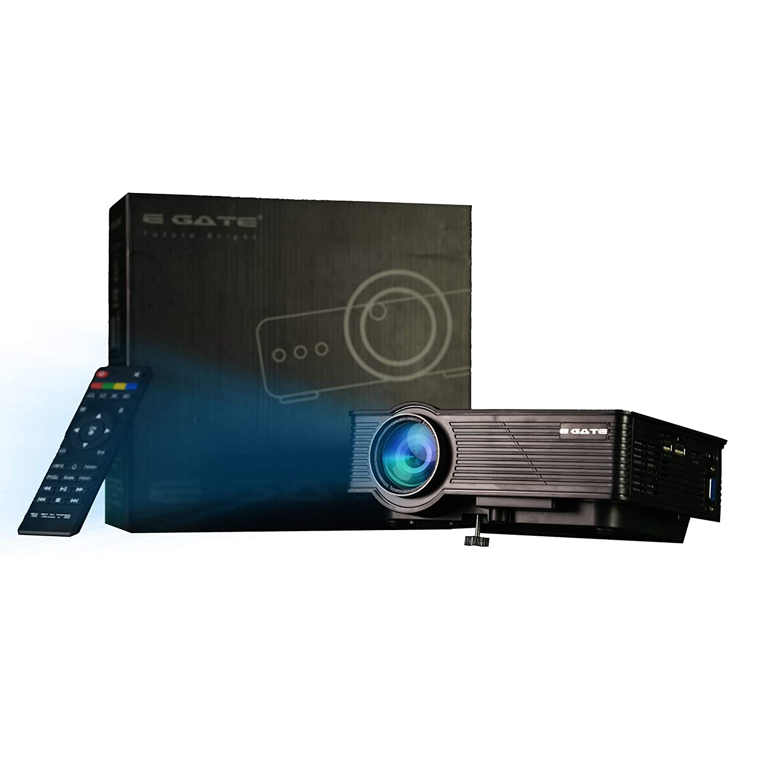 EGate i9 Pro ( 2 Year Warranty) I Full HD 1080p Modulated at 720p Base | 2100L (180 ANSI) with 120 " ( 3.04 m Display) I LED Projector | VGA, AV, HDMI, USB, SD |(EGi9 /Classic) (Black)