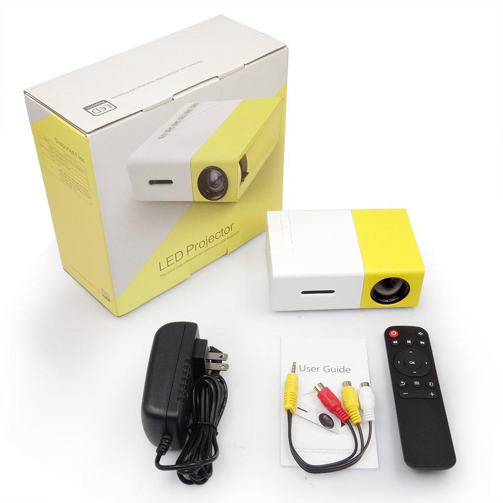 SEC YG-300 Mini Portable (600 Lumens Video 1080P)High Resolution LED Projector