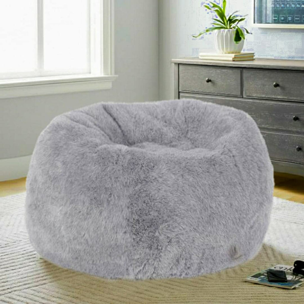 Luxurious Fur Bean Bag Sofa Chair ( Without Beans ) (Grey)