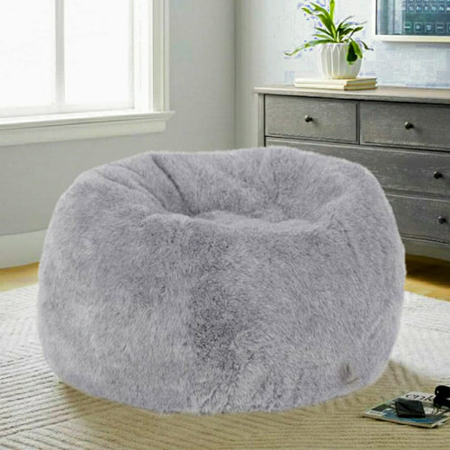 Luxurious Fur Bean Bag Sofa Chair ( Without Beans ) (Grey)