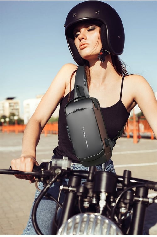 USB charging sport sling Anti-theft shoulder bag