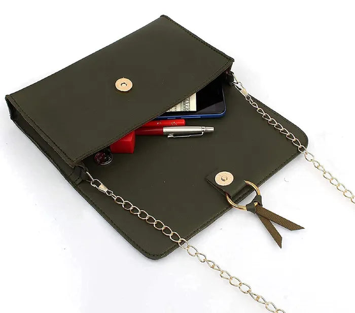 Women's PU Leather Handbag Combo (4-Teddy-Green)