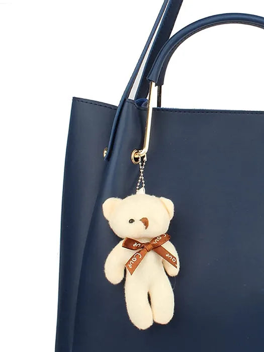 Women's PU Leather Handbag Combo (4-Teddy-Blue)