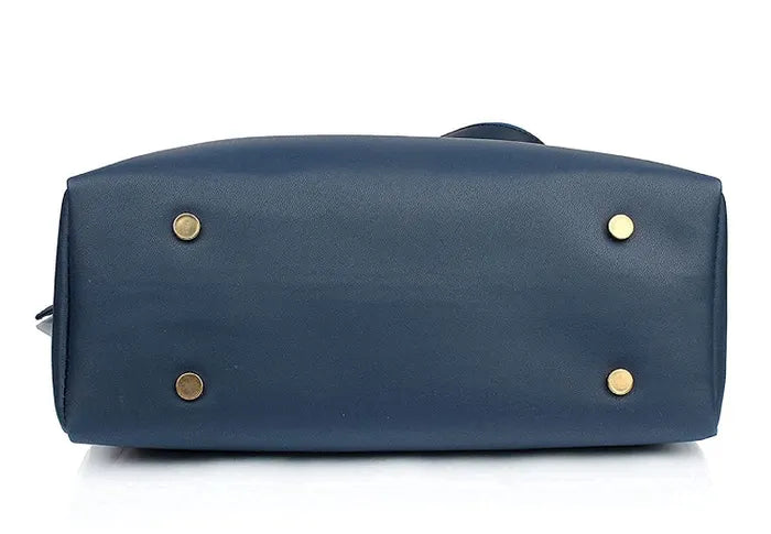 Women's PU Leather Handbag Combo (4-Teddy-Blue)
