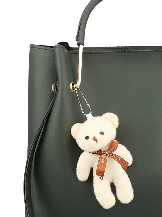 Women's PU Leather Handbag Combo (4-Teddy-Green)