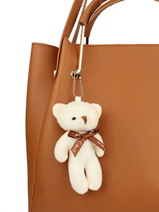 Women's PU Leather Handbag Combo (4-Teddy-Tan)