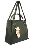 Women's PU Leather Handbag Combo (4-Teddy-Green)