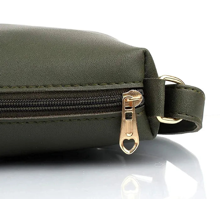 Women's PU Leather Handbag Combo (4-Teddy-Green)